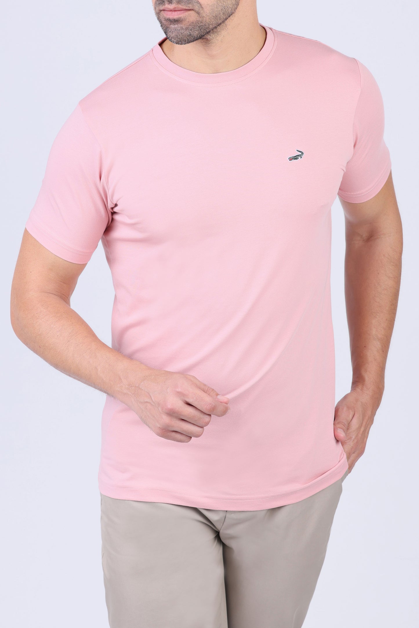 Crocodile Crew Neck  Action fit HS-L Pink
