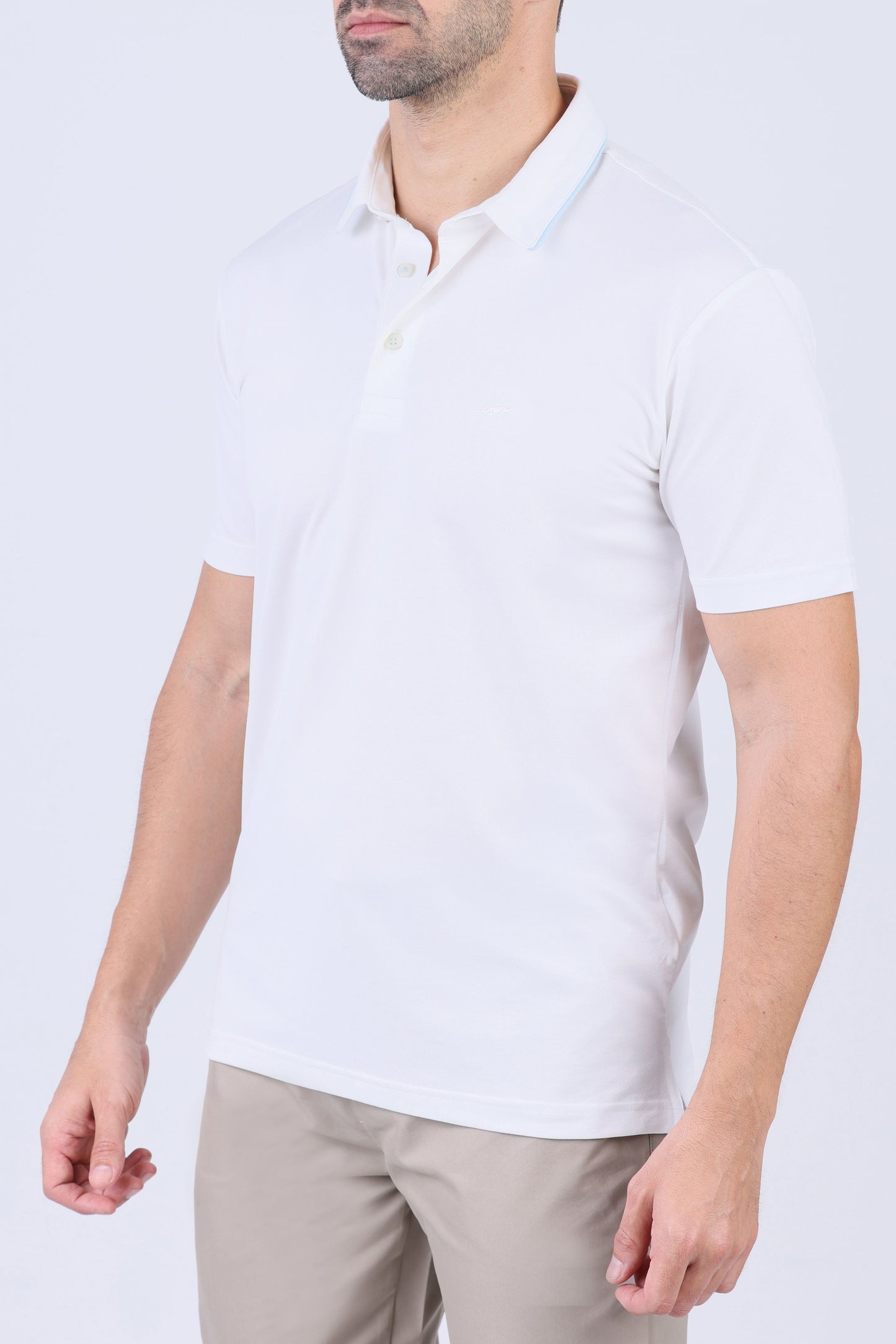Crocodile Men Casual Polo- Egret