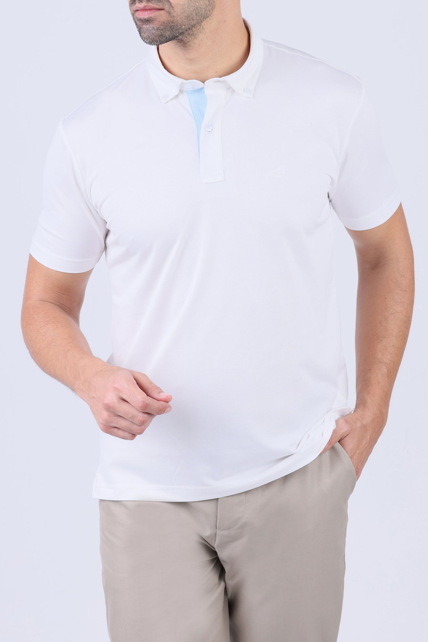 Crocodile Men Casual Polo-Egret