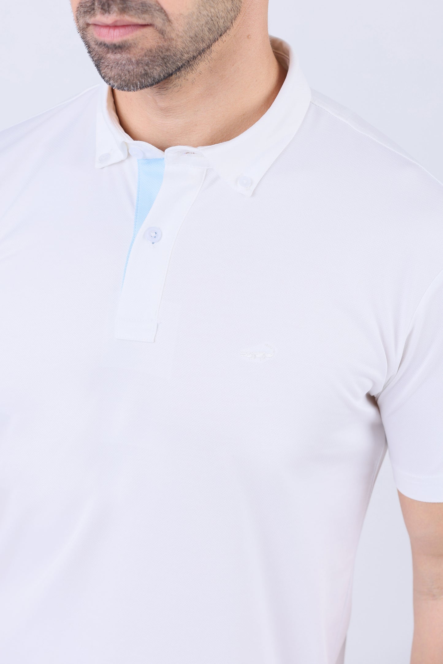 Crocodile Men Casual Polo-Egret