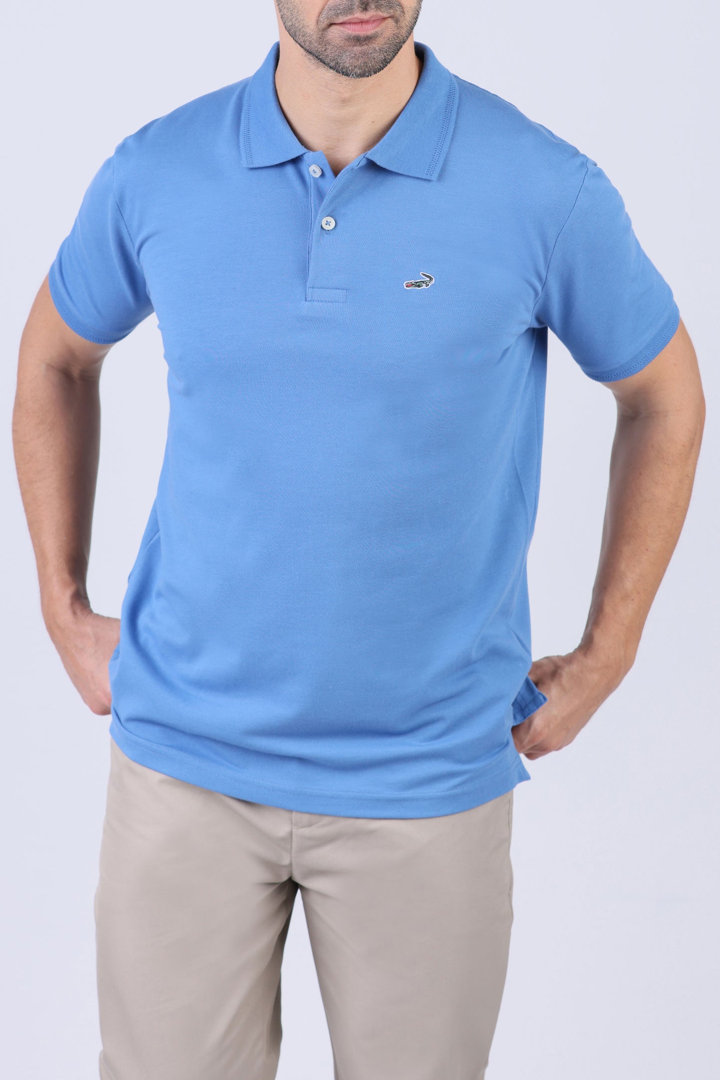 Crocodile Pima Polo Slim-Bright Cobalt