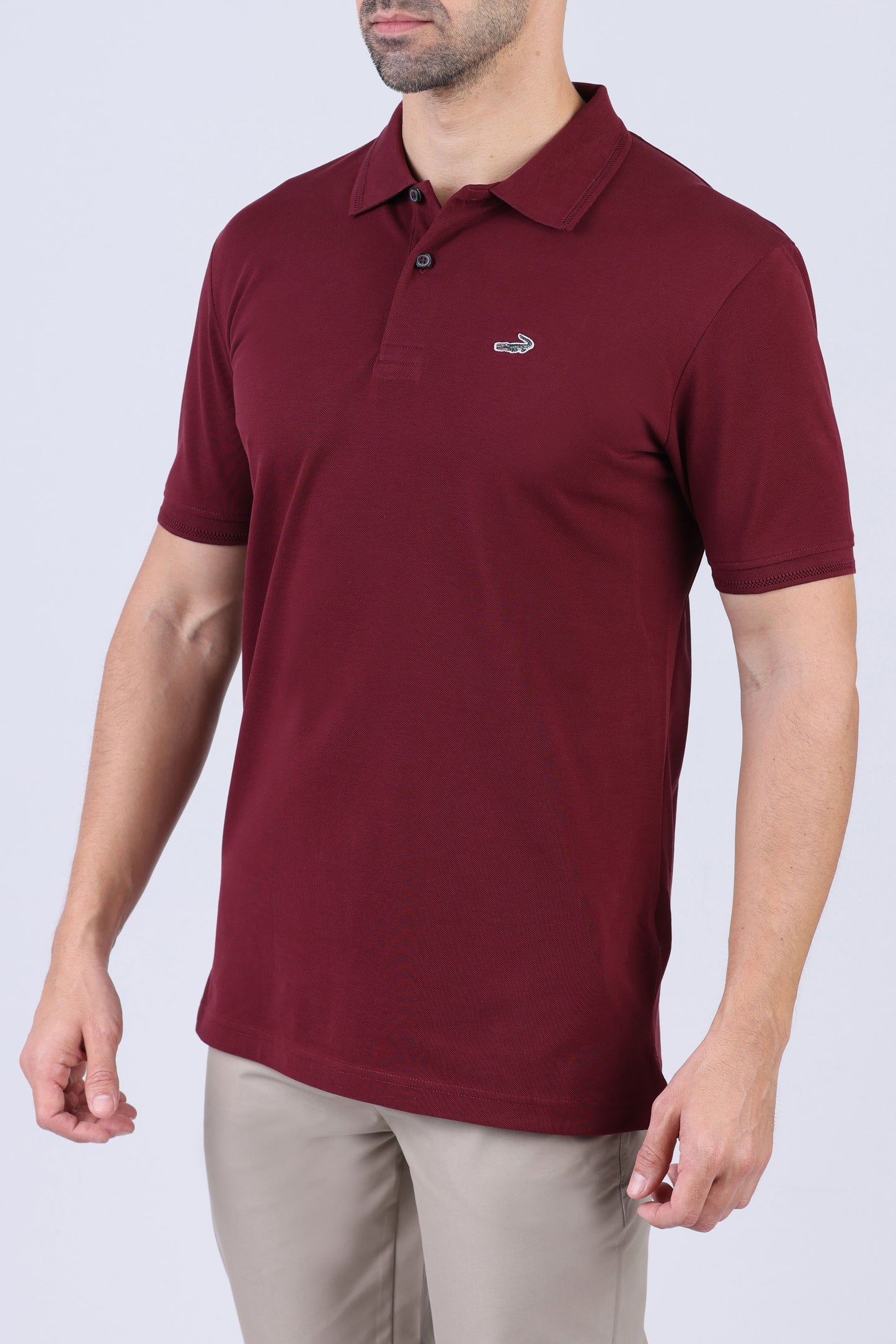 Crocodile Men Supima Polo Slim HS- Garnet
