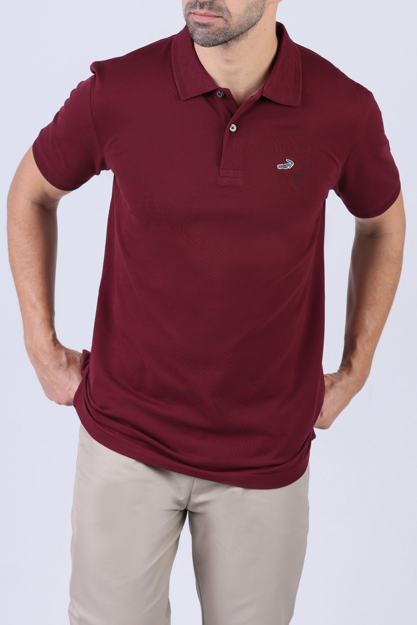 Crocodile Men Supima Polo Slim HS- Garnet