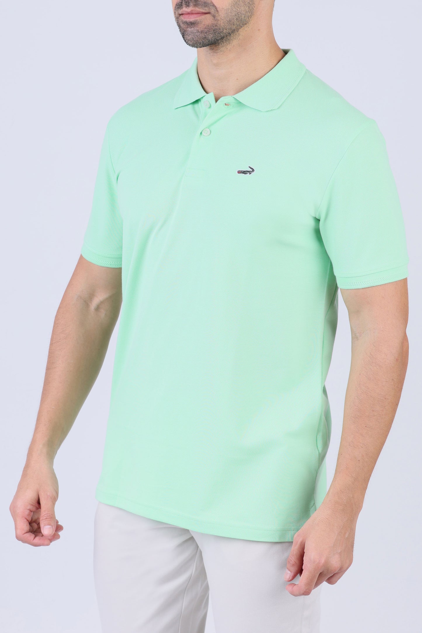 Crocodile Pima Polo Slim-Absinthe Green