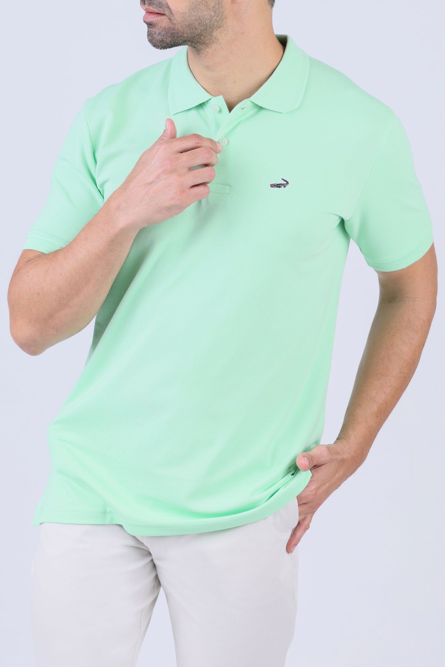 Crocodile Pima Polo Slim-Absinthe Green