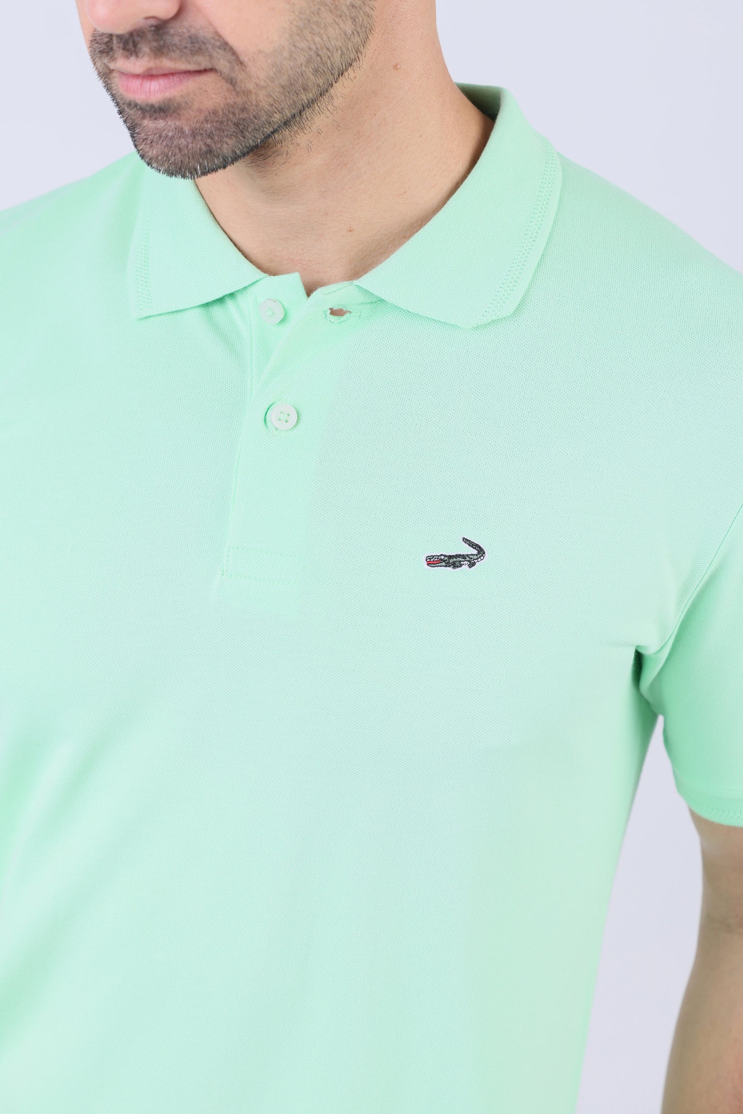 Crocodile Pima Polo Slim-Absinthe Green