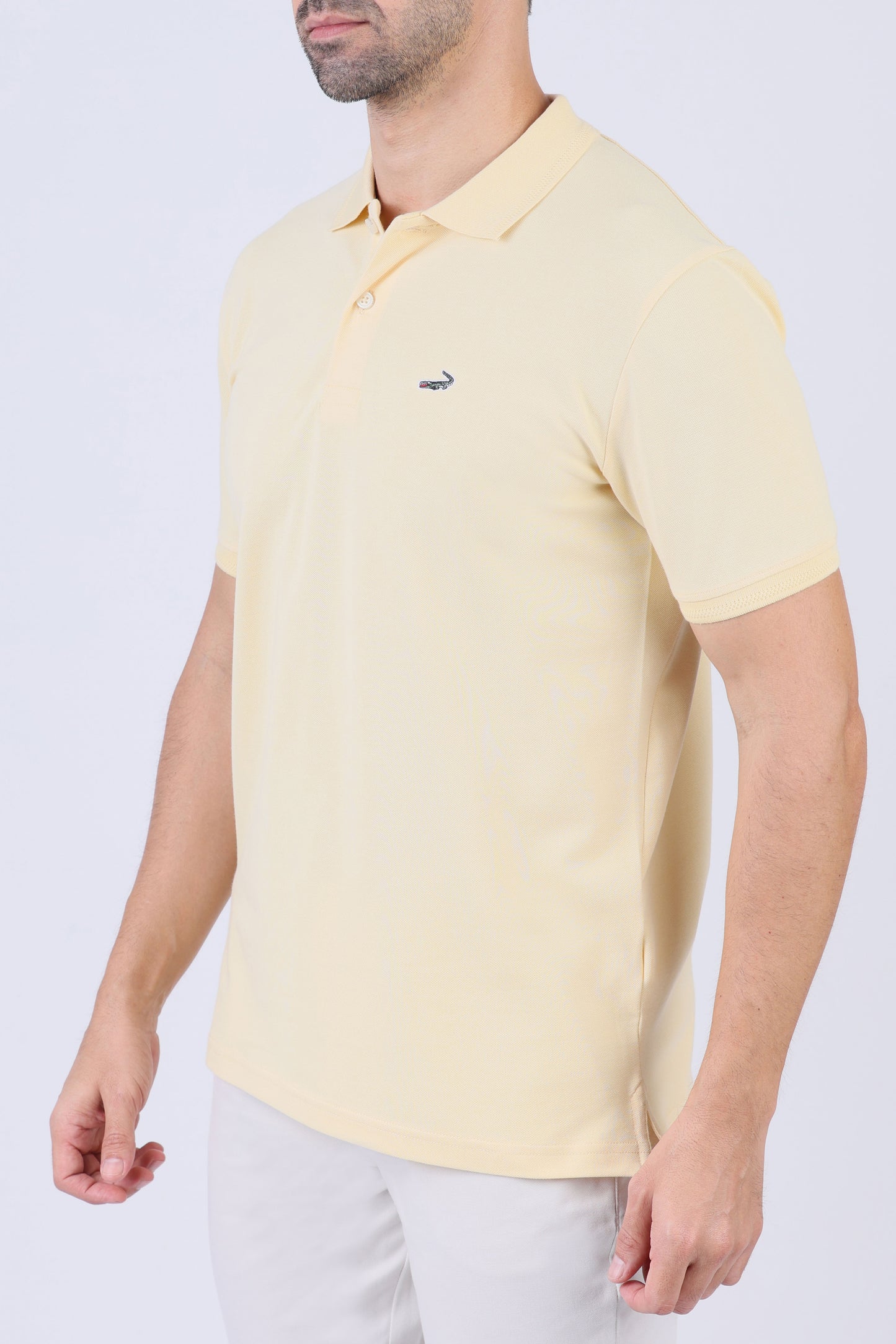 Crocodile Pima Polo Slim-Yellow Jojoba
