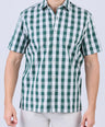 Crocodile Men Semi Casual Regular Fit Shirt - Green Checked
