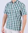 Crocodile Men Semi Casual Regular Fit Shirt - Green Checked