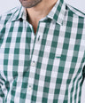 Crocodile Men Semi Casual Regular Fit Shirt - Green Checked