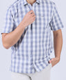 Crocodile Men Semi Casual Regular Fit Shirt - Charcoal Checked