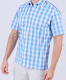 Crocodile Men Semi Casual Regular Fit Shirt - Blue Checked