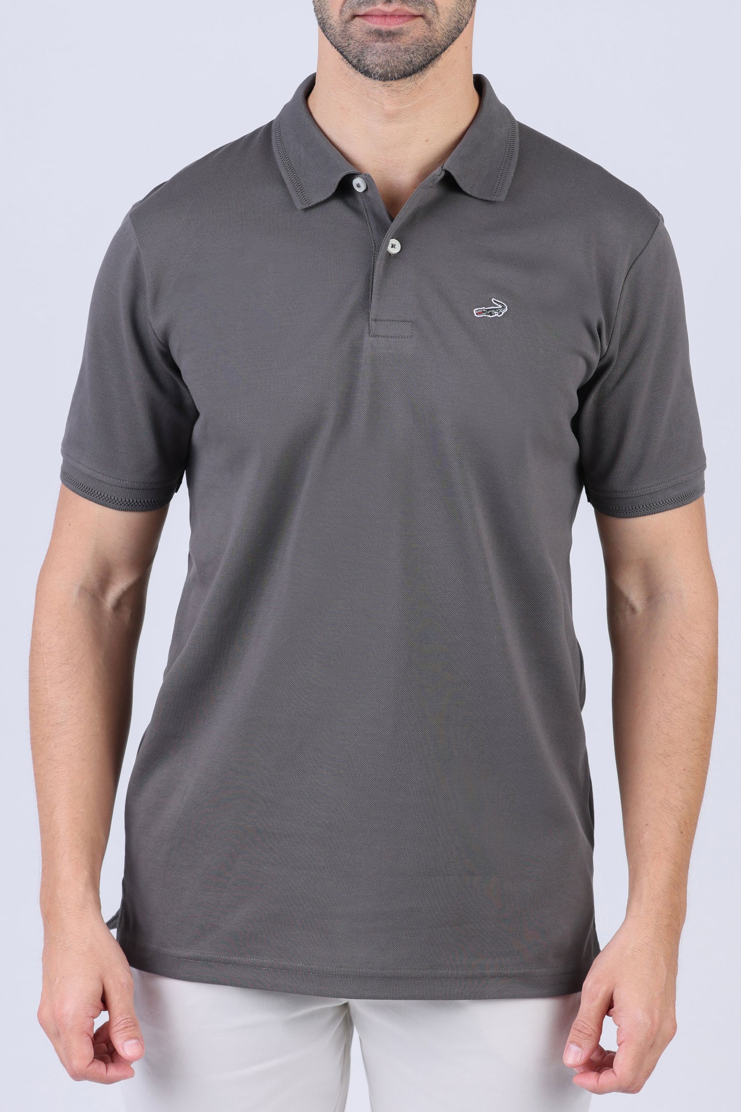 Crocodile Men Supima Polo Slim HS- Grey