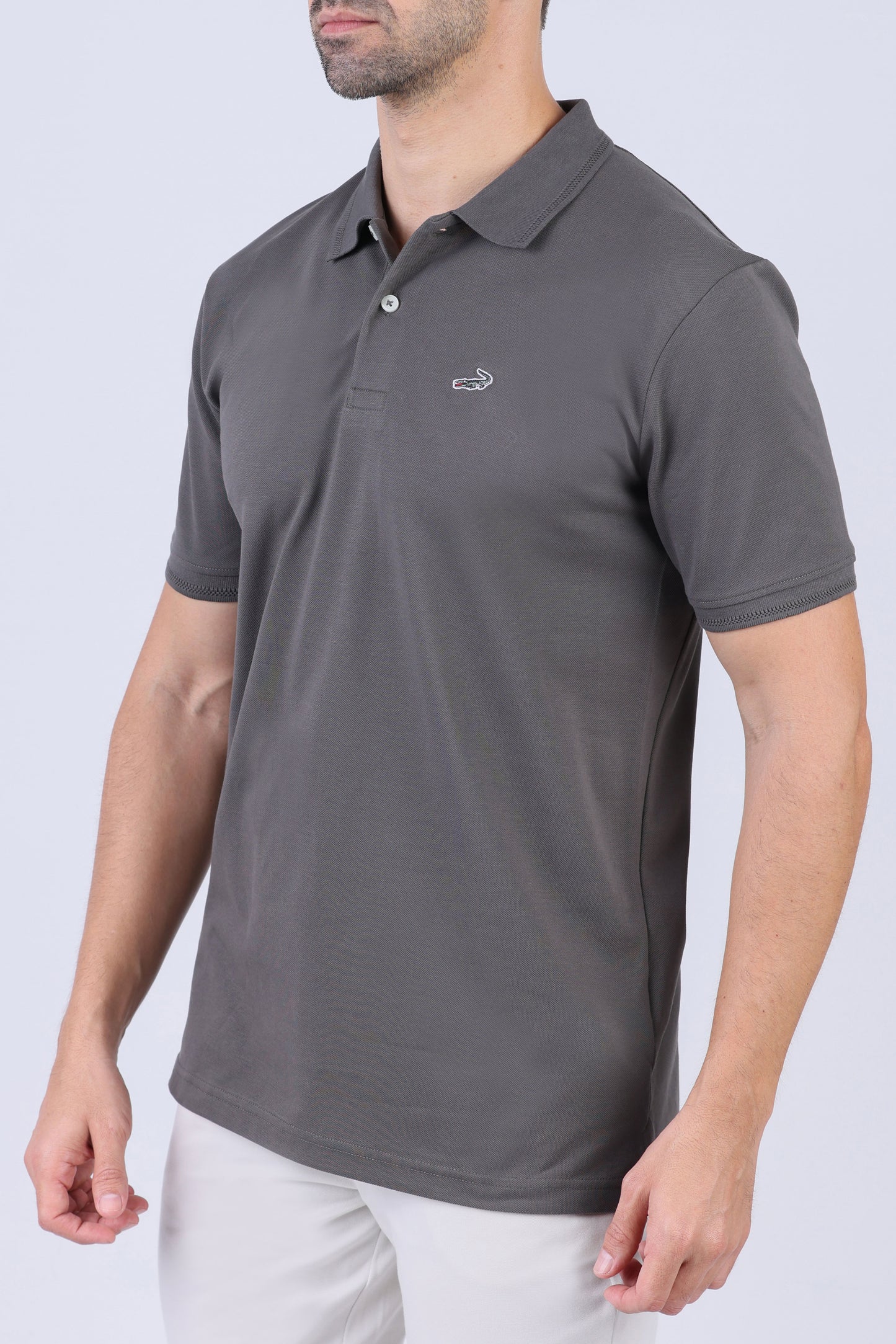 Crocodile Men Supima Polo Slim HS- Grey