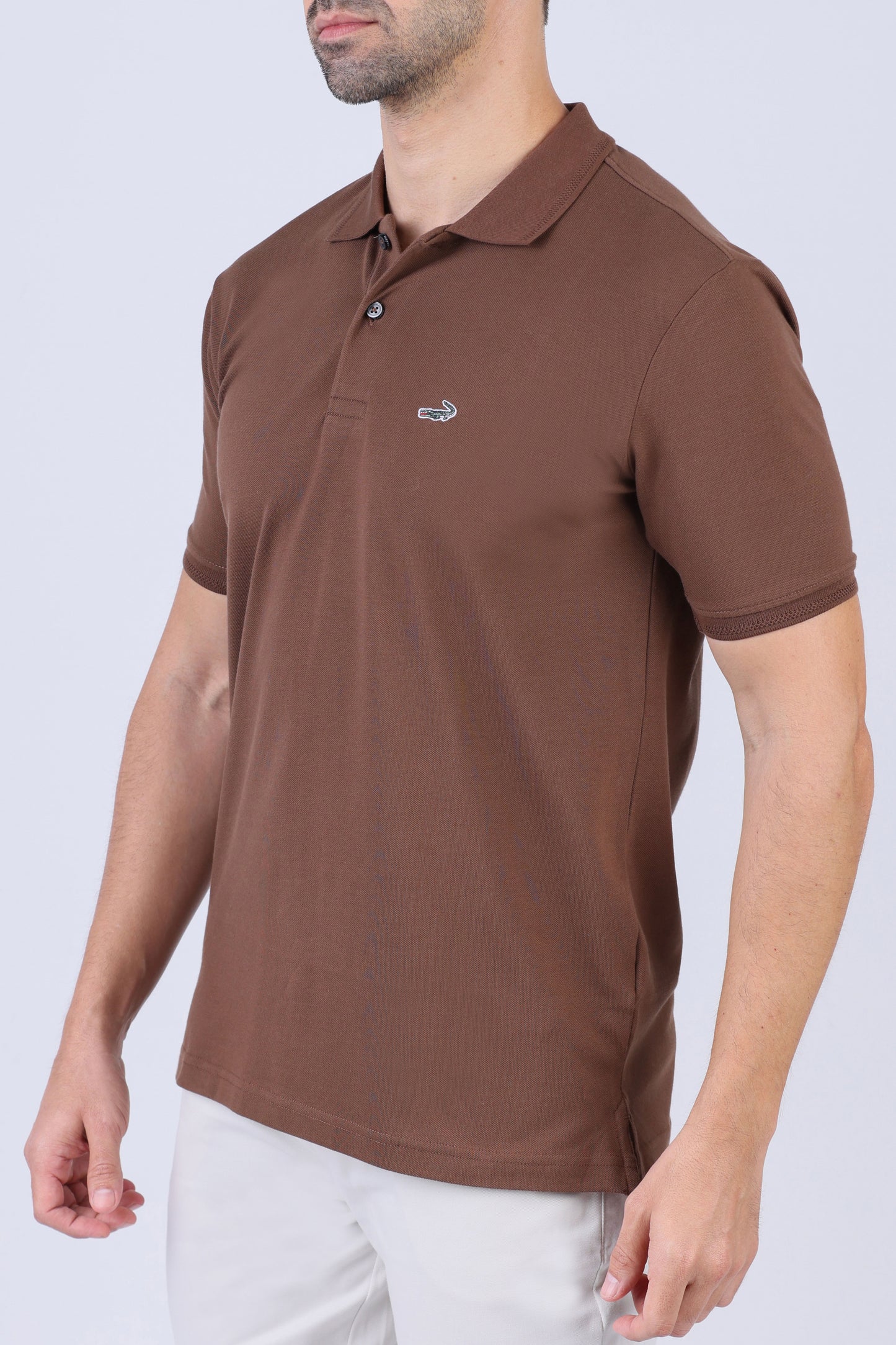 Crocodile Men Pima Polo Regular HS-Brown Cork
