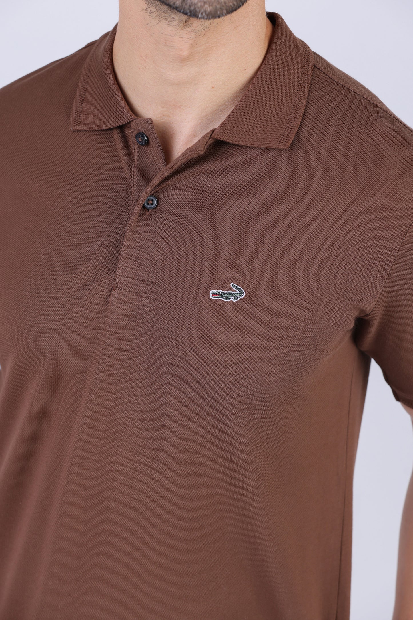 Crocodile Men Pima Polo Regular HS-Brown Cork
