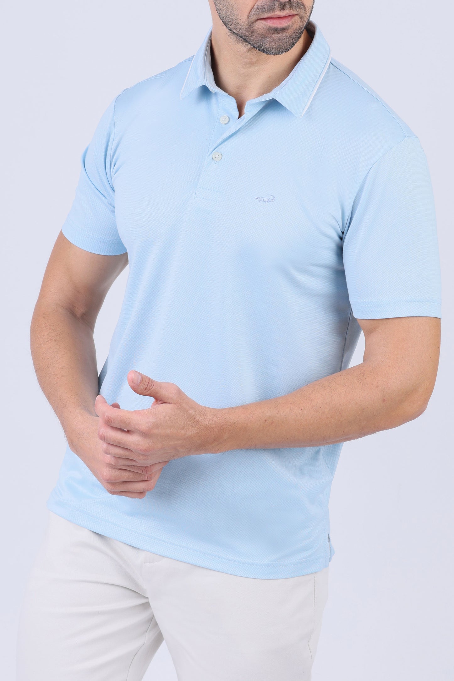 Crocodile Men Casual Polo- Baby Blue