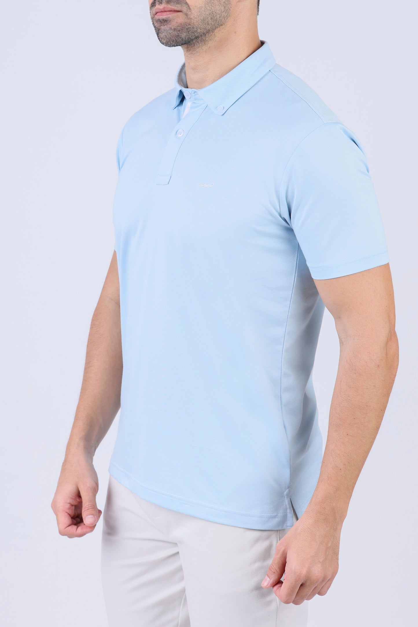 Crocodile Men Casual Polo-Baby Blue