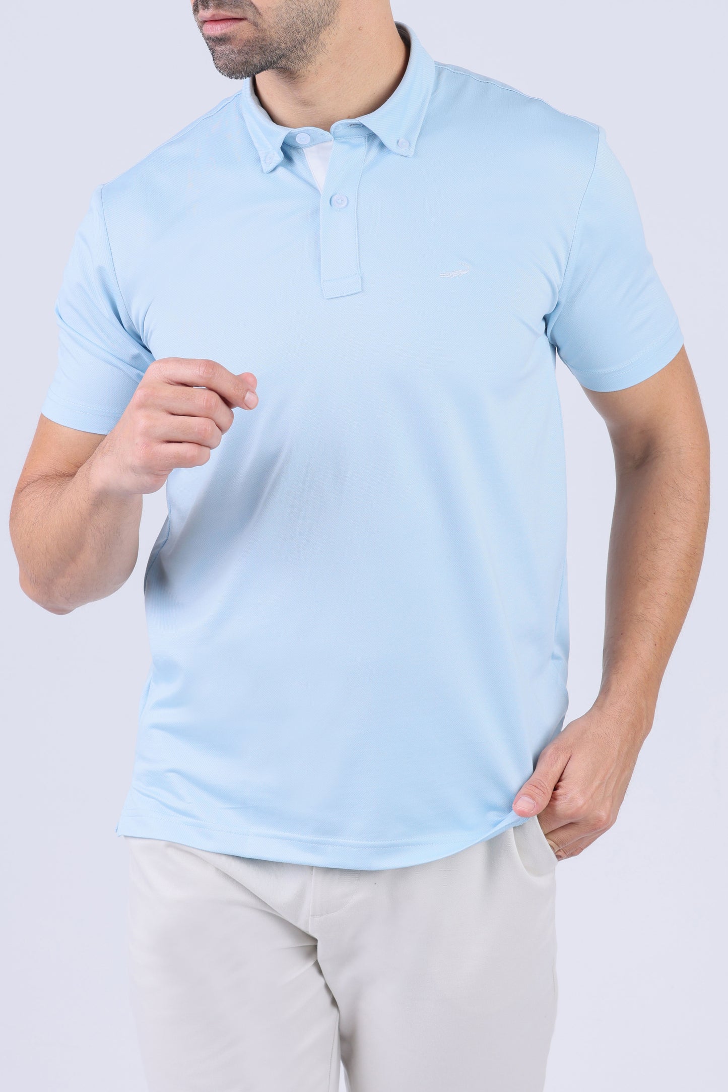 Crocodile Men Casual Polo-Baby Blue