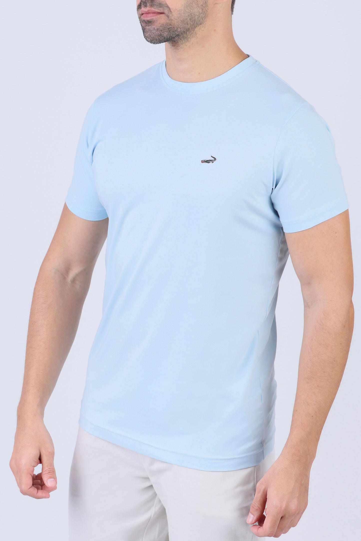 Crocodile Crew Neck  Action fit HS-Sky Blue