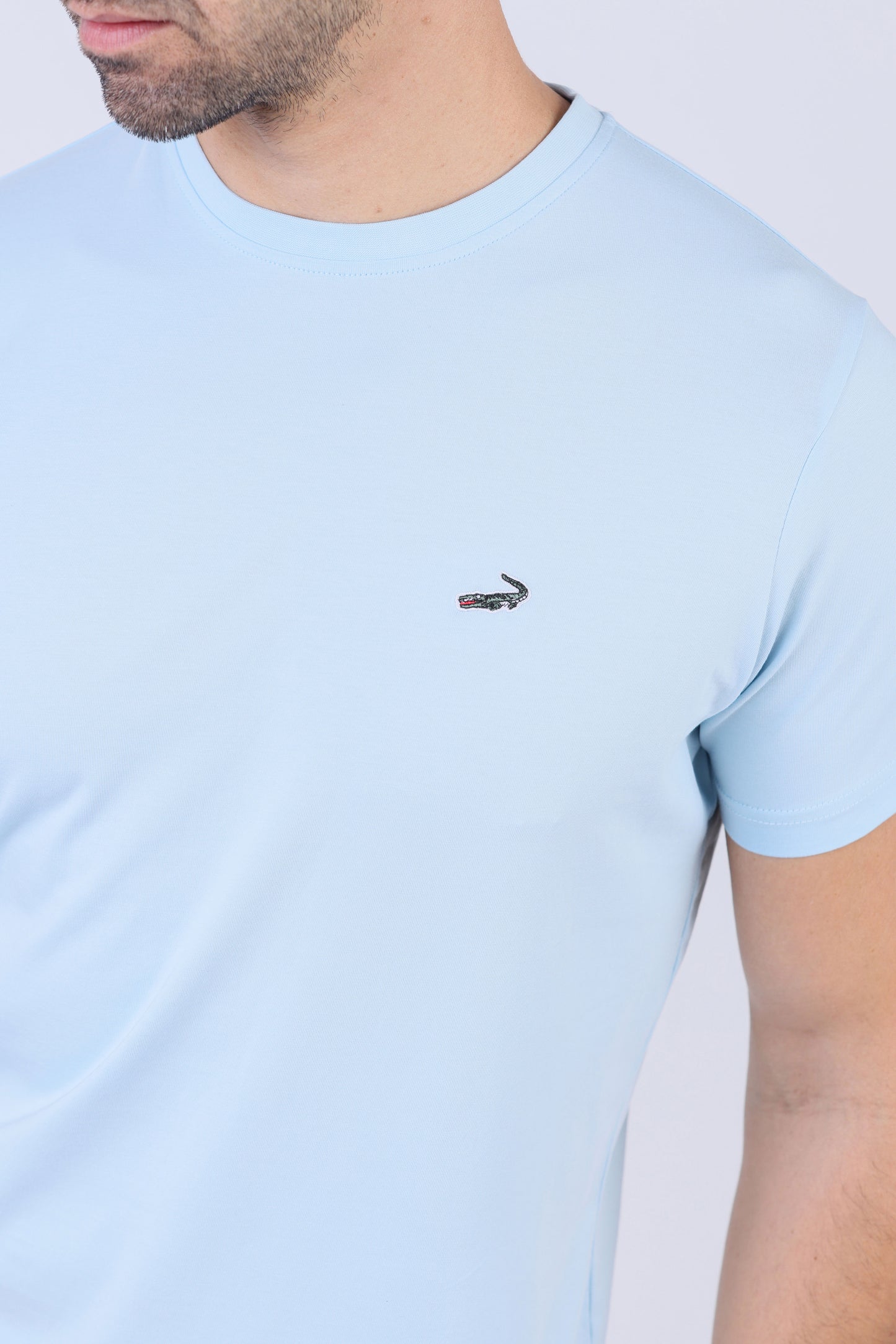 Crocodile Crew Neck  Action fit HS-Sky Blue