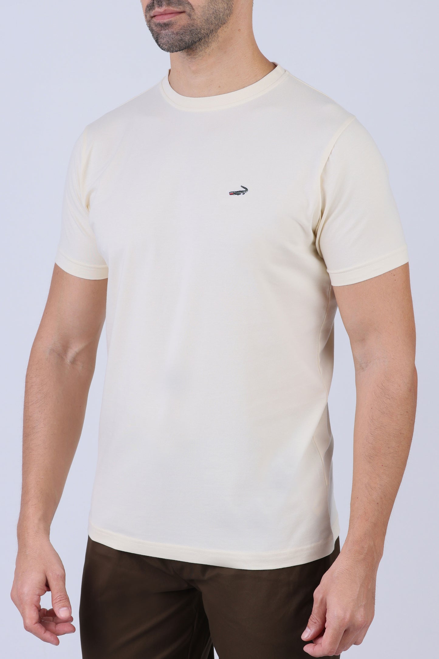 Crocodile Crew Neck  Action fit HS-Cream