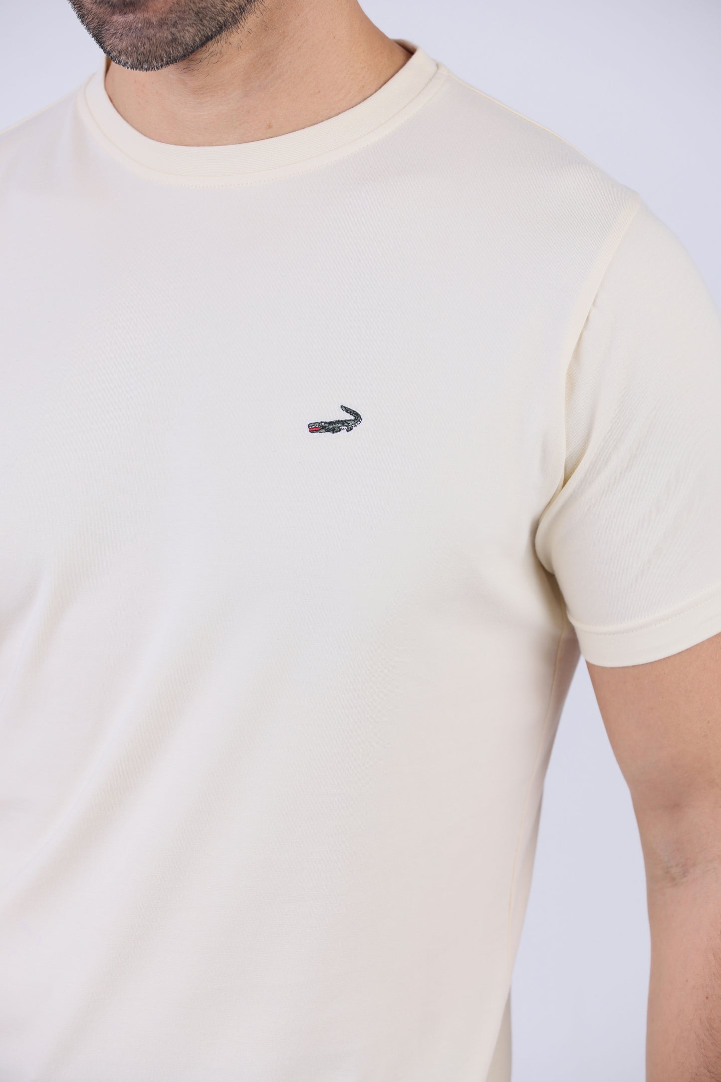 Crocodile Crew Neck  Action fit HS-Cream
