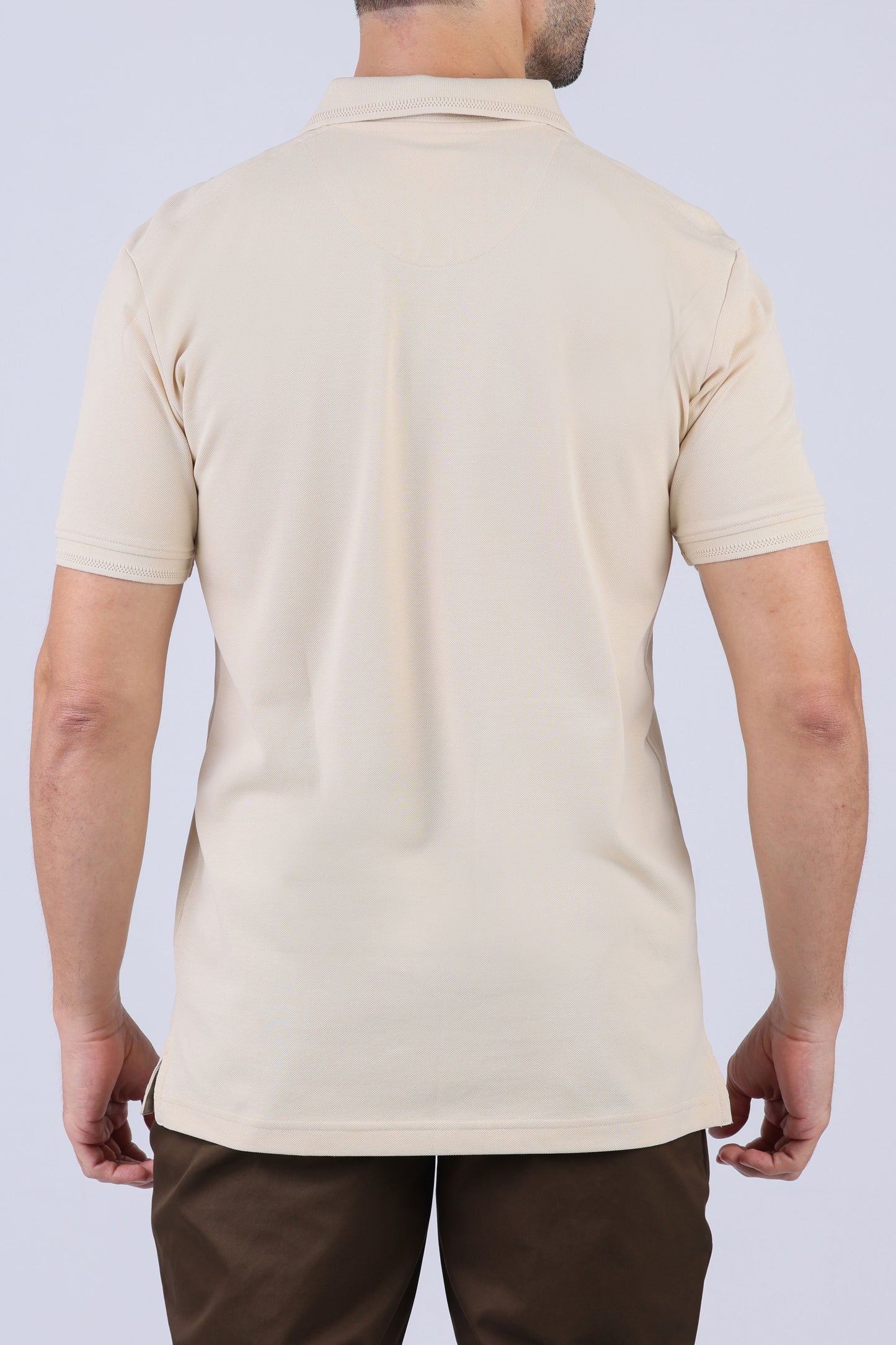Crocodile Men Supima Polo Slim HS- Bleached Sand
