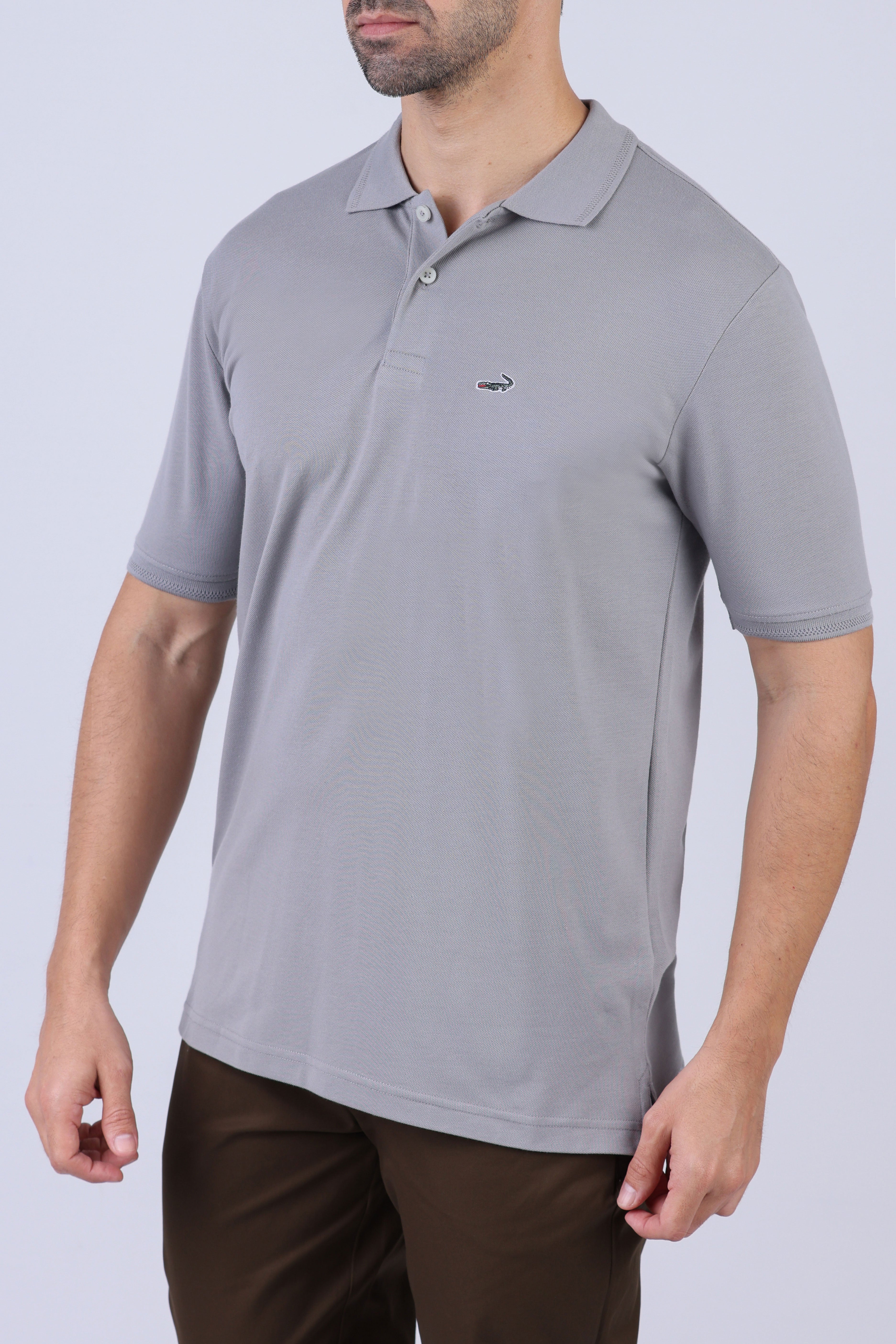 Crocodile Men Pima Polo Regular HS-Castor Gray