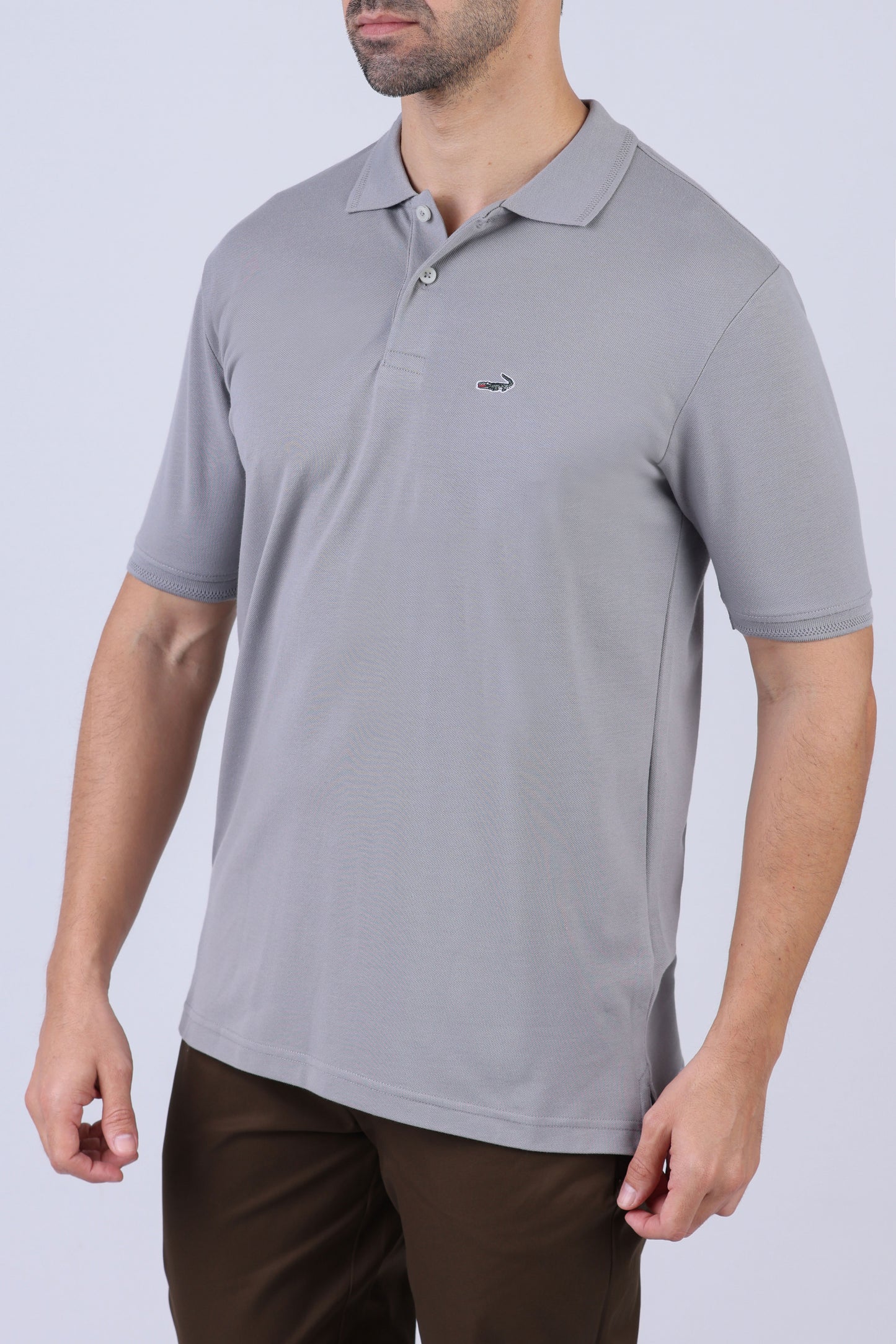 Crocodile Men Pima Polo Regular HS-Castor Gray