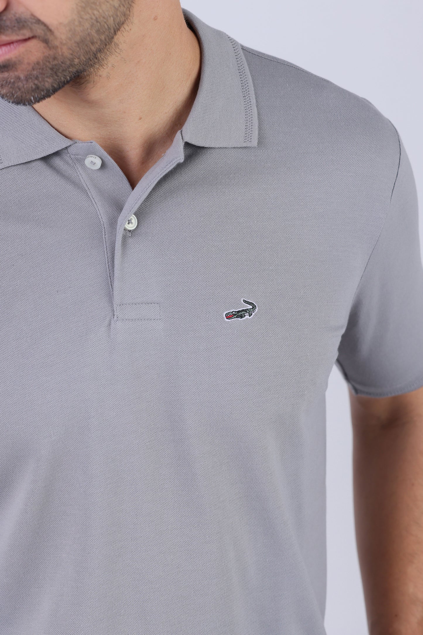 Crocodile Men Pima Polo Regular HS-Castor Gray