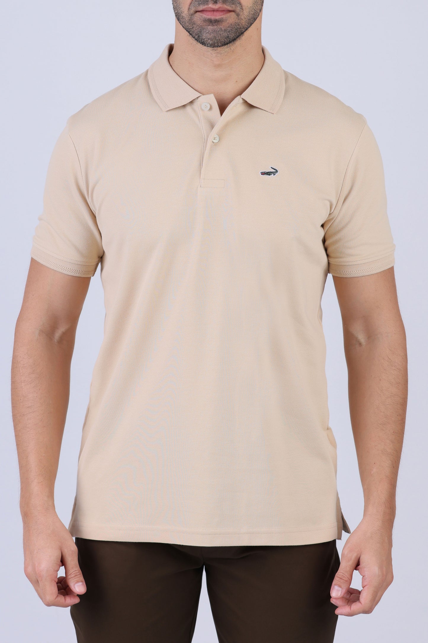 Crocodile Pima Polo Slim-Brown Tane