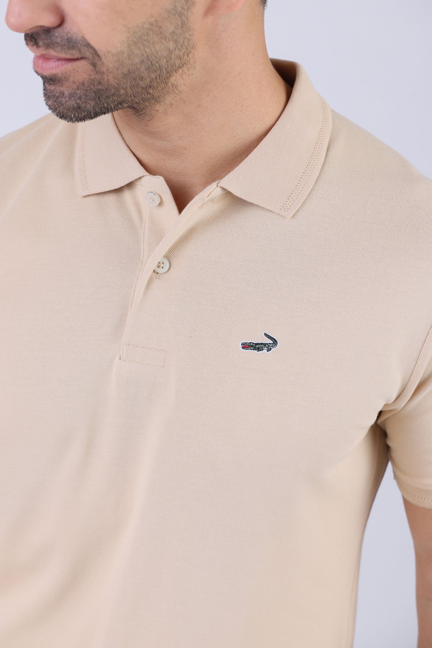 Crocodile Pima Polo Slim-Brown Tane