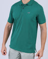 Crocodile Pima Polo Slim-Green Storm