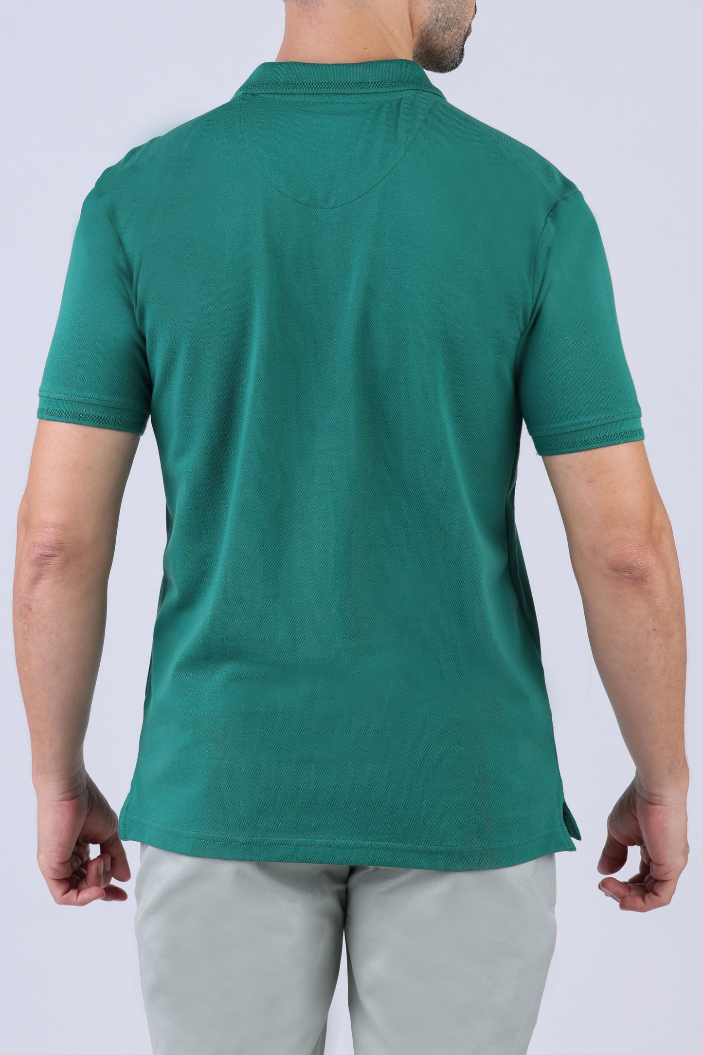 Crocodile Pima Polo Slim-Green Storm