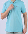 Crocodile Pima Polo Slim-Sky Blue