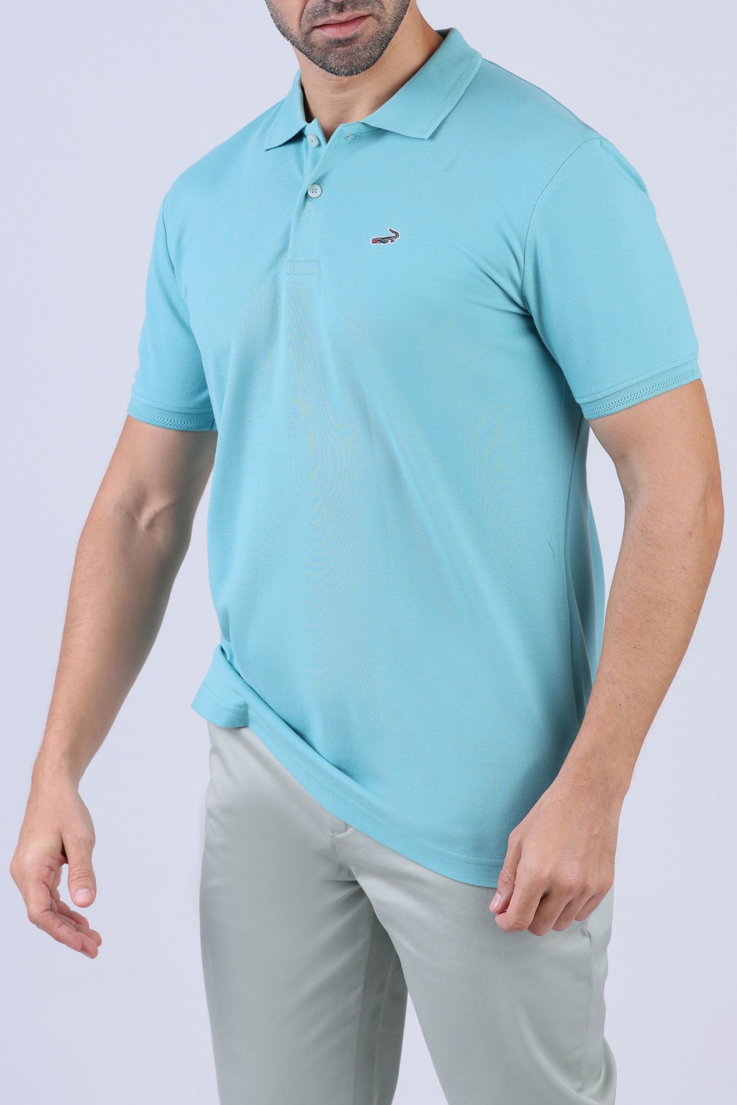 Crocodile Pima Polo Slim-Sky Blue