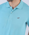 Crocodile Pima Polo Slim-Sky Blue