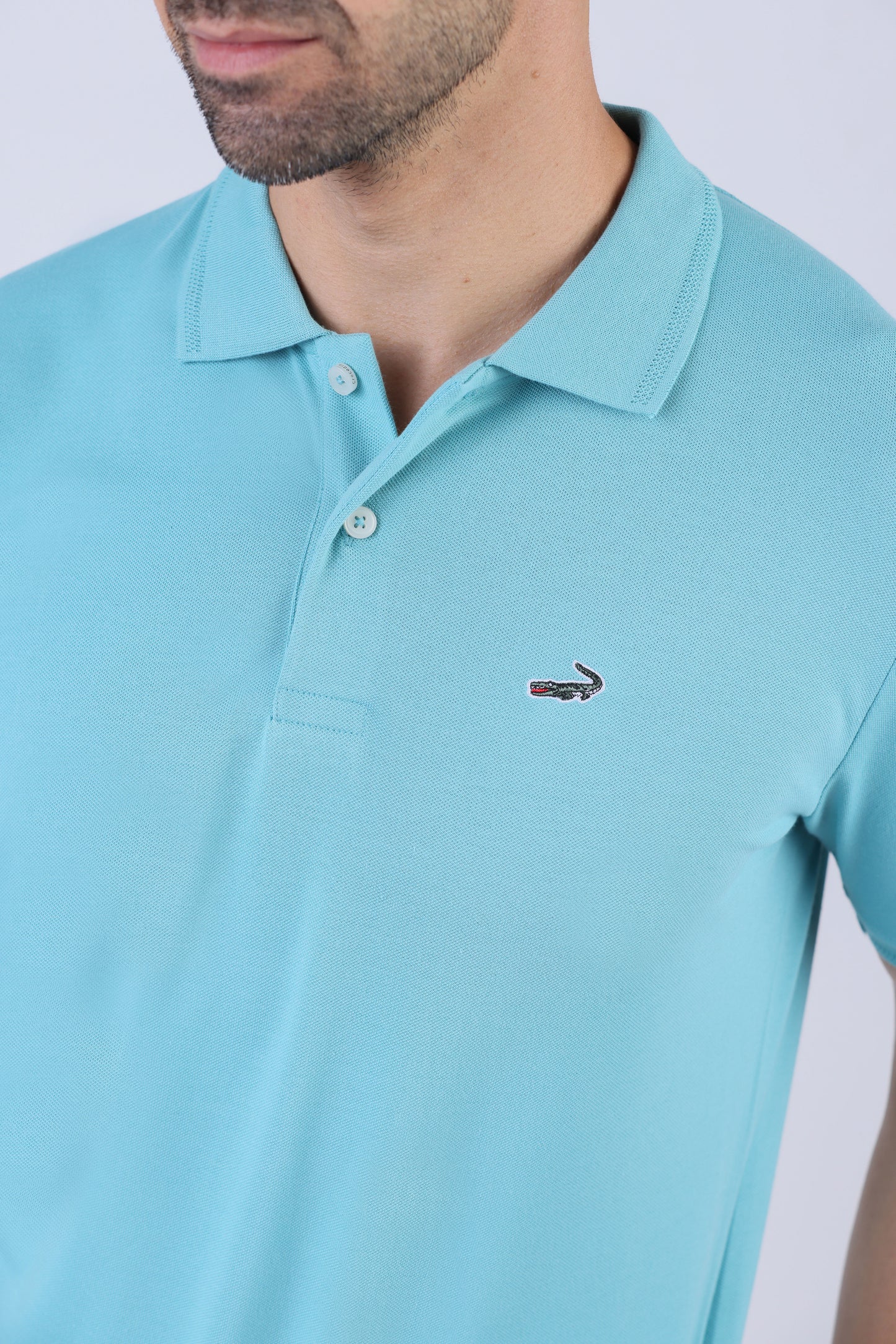 Crocodile Pima Polo Slim-Sky Blue