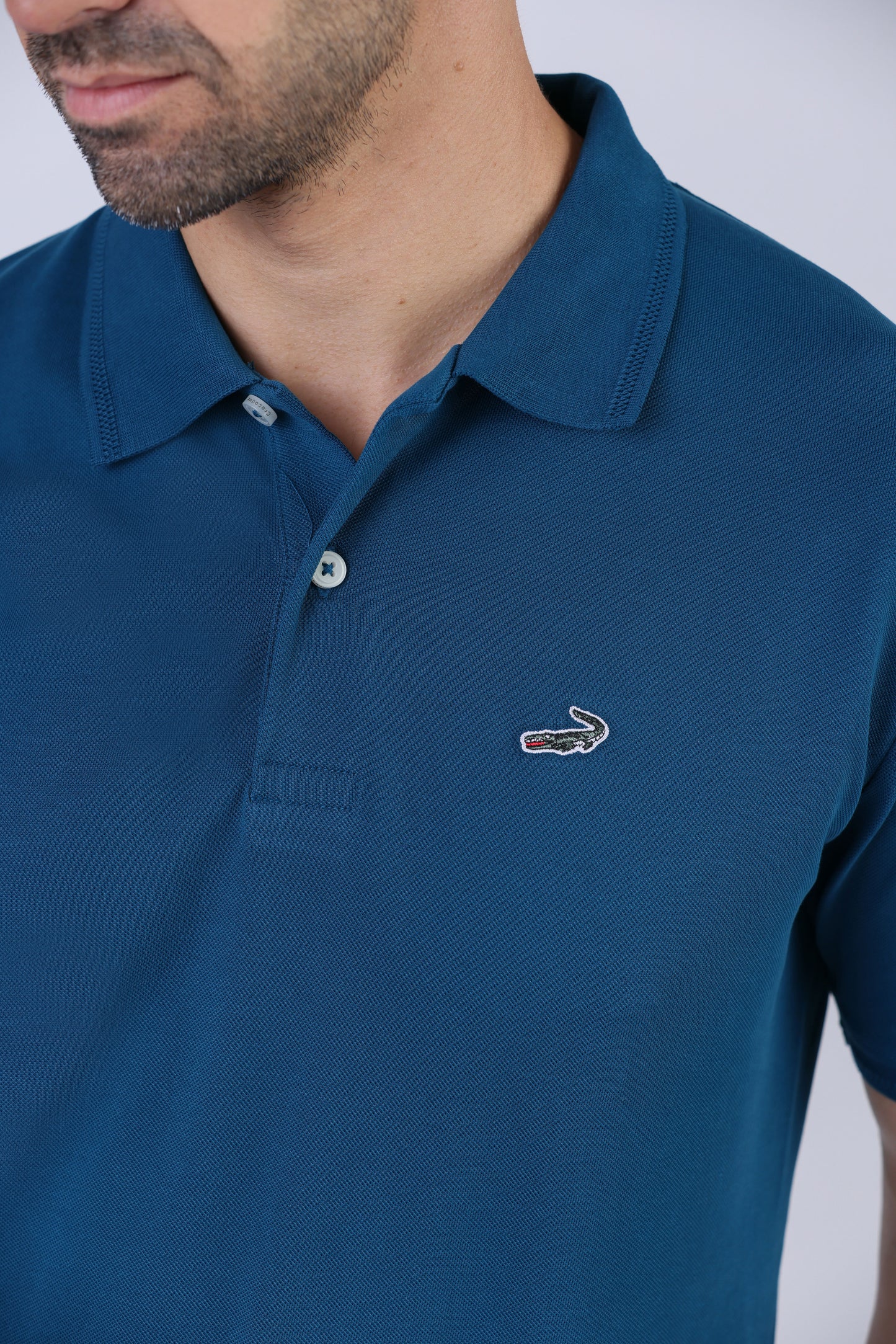 Crocodile Men Supima Polo Slim HS- Colonial Blue
