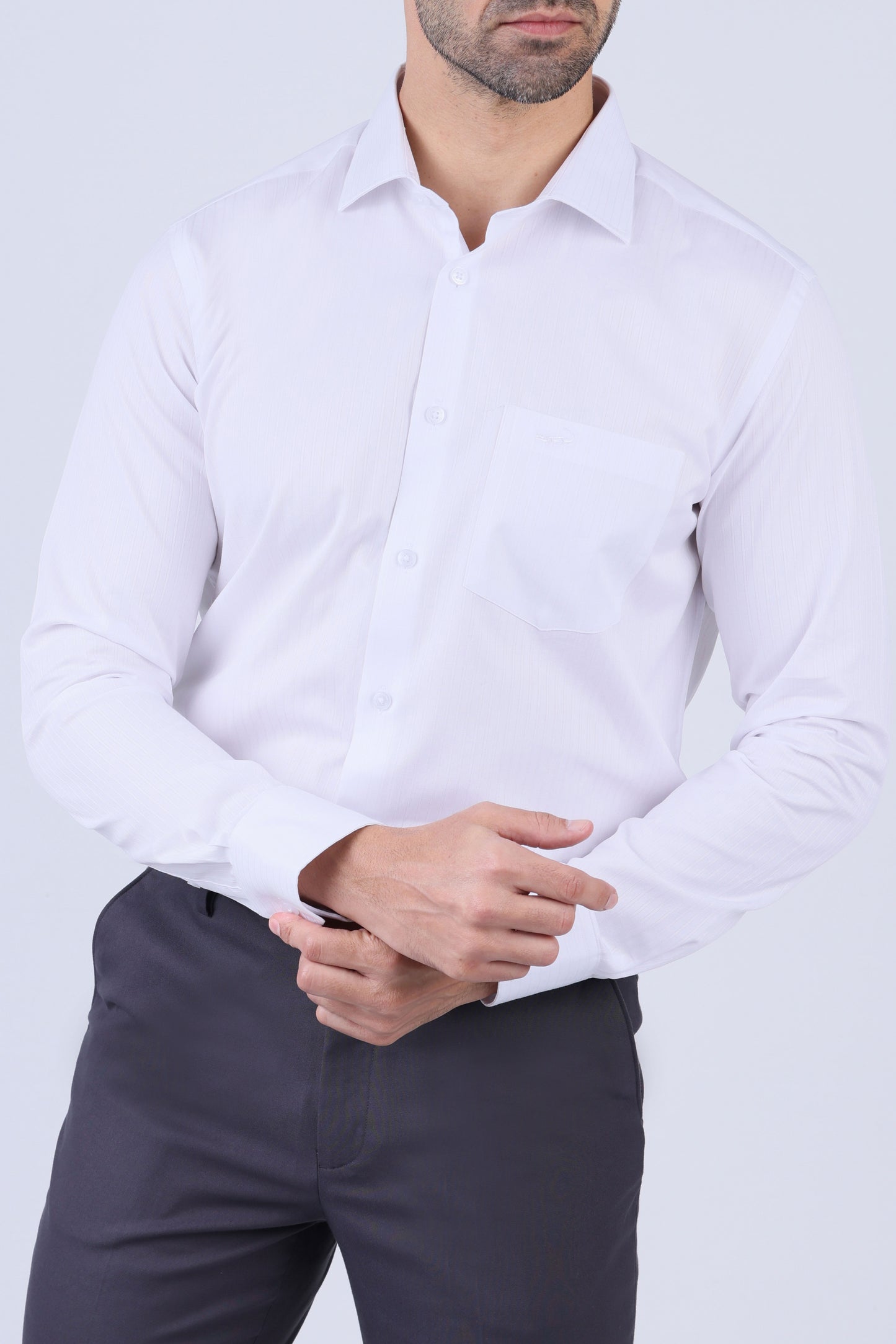 Crocodile Men Formal Seasonal Slim Fit F/S Shirts - Marshmello