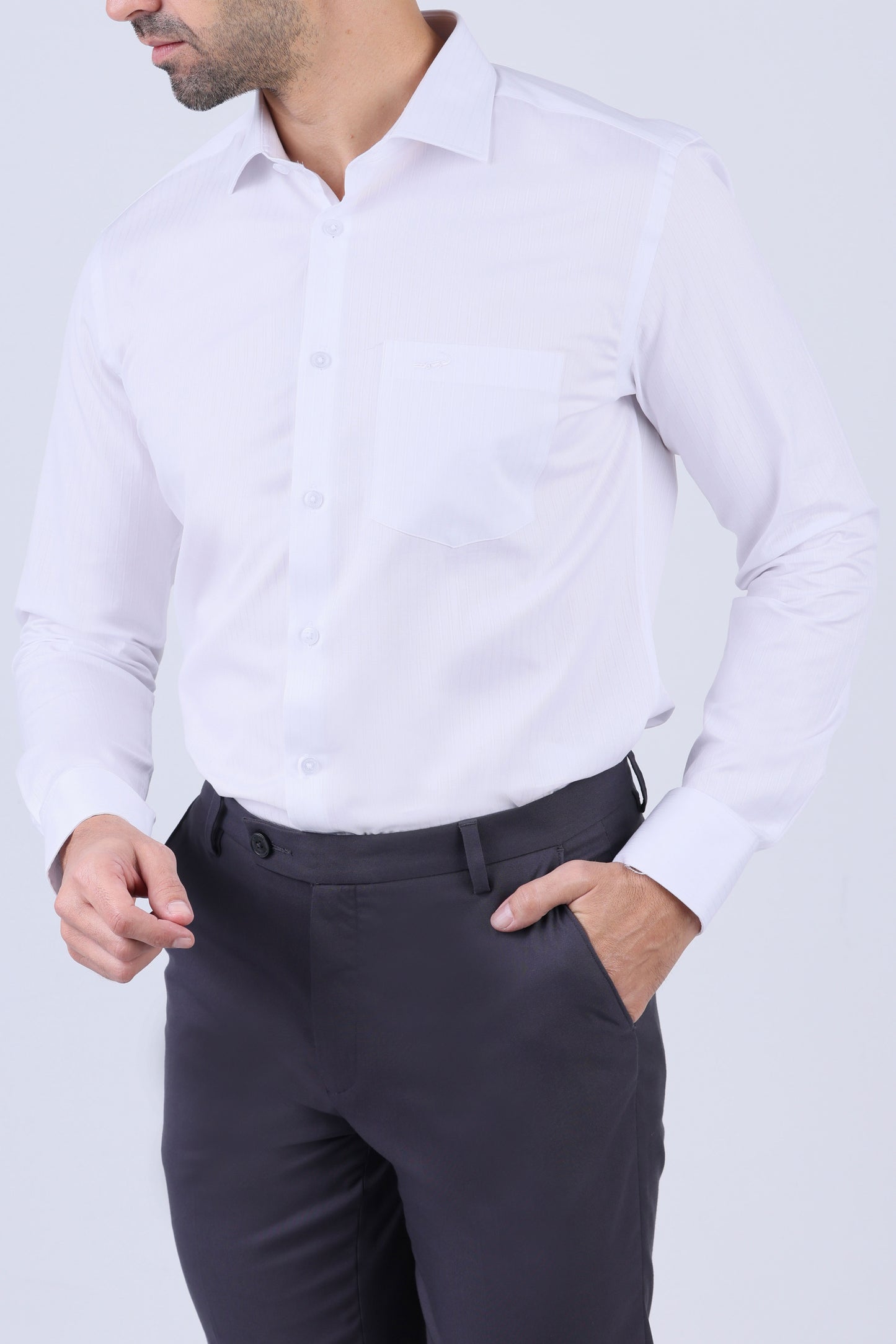 Crocodile Men Formal Seasonal Slim Fit F/S Shirts - Marshmello