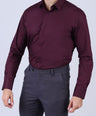 Crocodile Men Evening Slim Fit Shirts - Oxblood Red