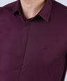 Crocodile Men Evening Slim Fit Shirts - Oxblood Red