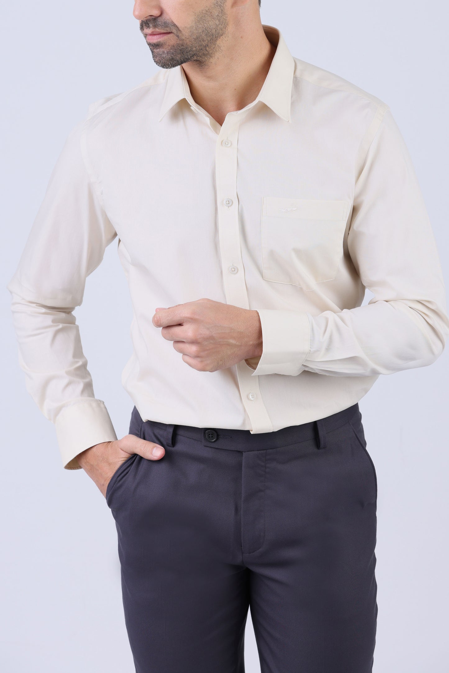 Crocodile Men Formal Seasonal Slim Fit F/S Shirts - Pristine