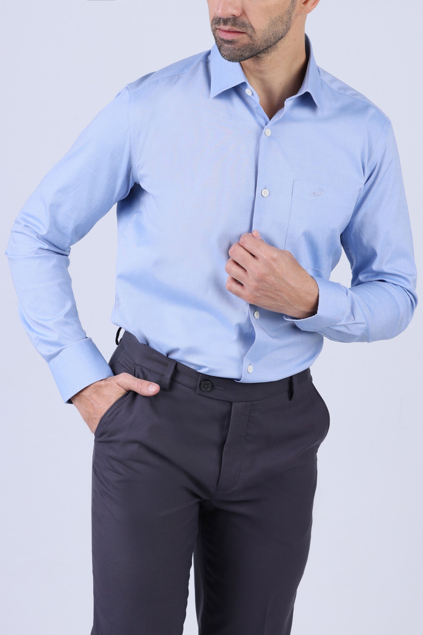 Crocodile Slim Fit Semi Casual Shirt - Blue