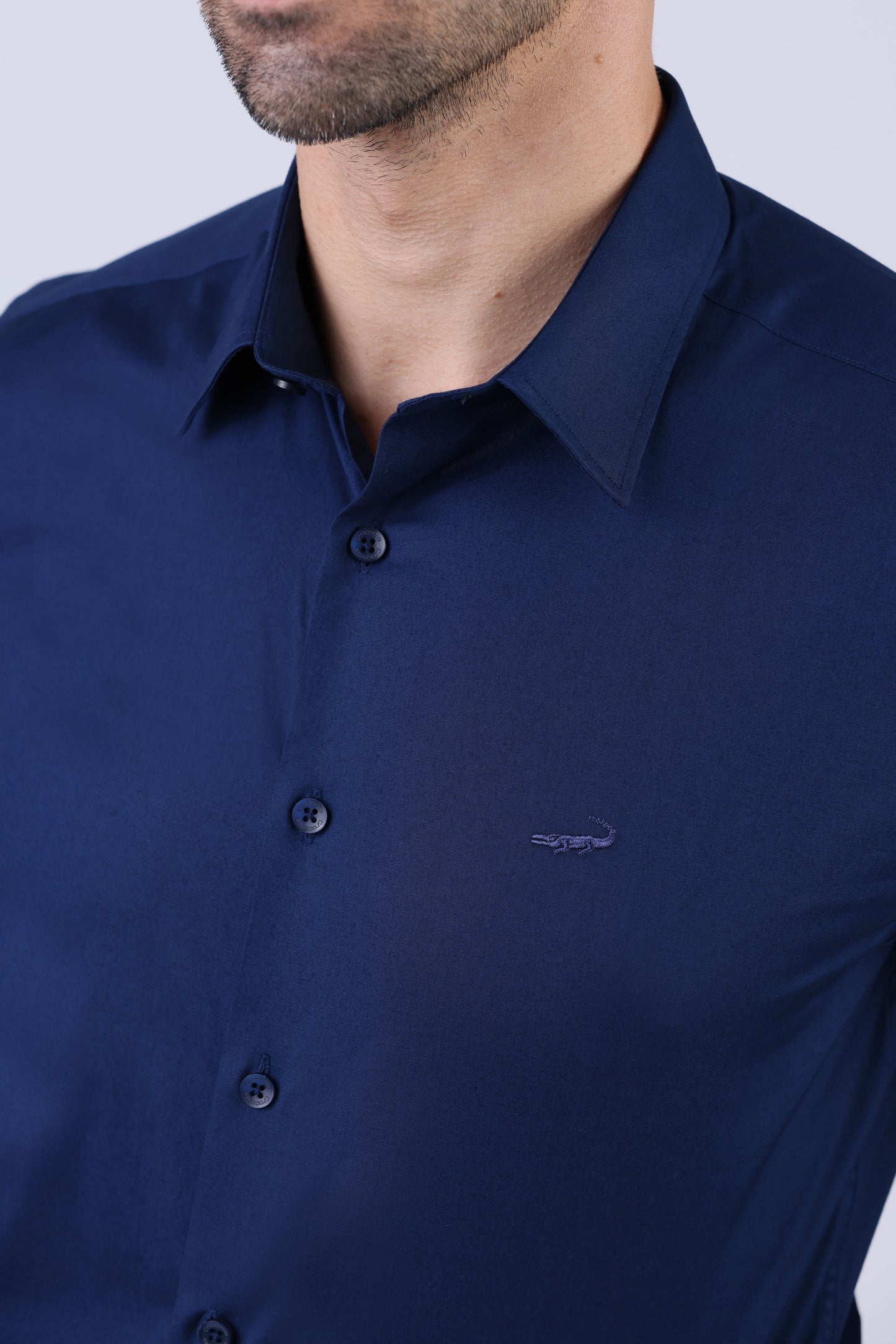 Crocodile Men Evening Slim Fit Shirts - Blue Estate