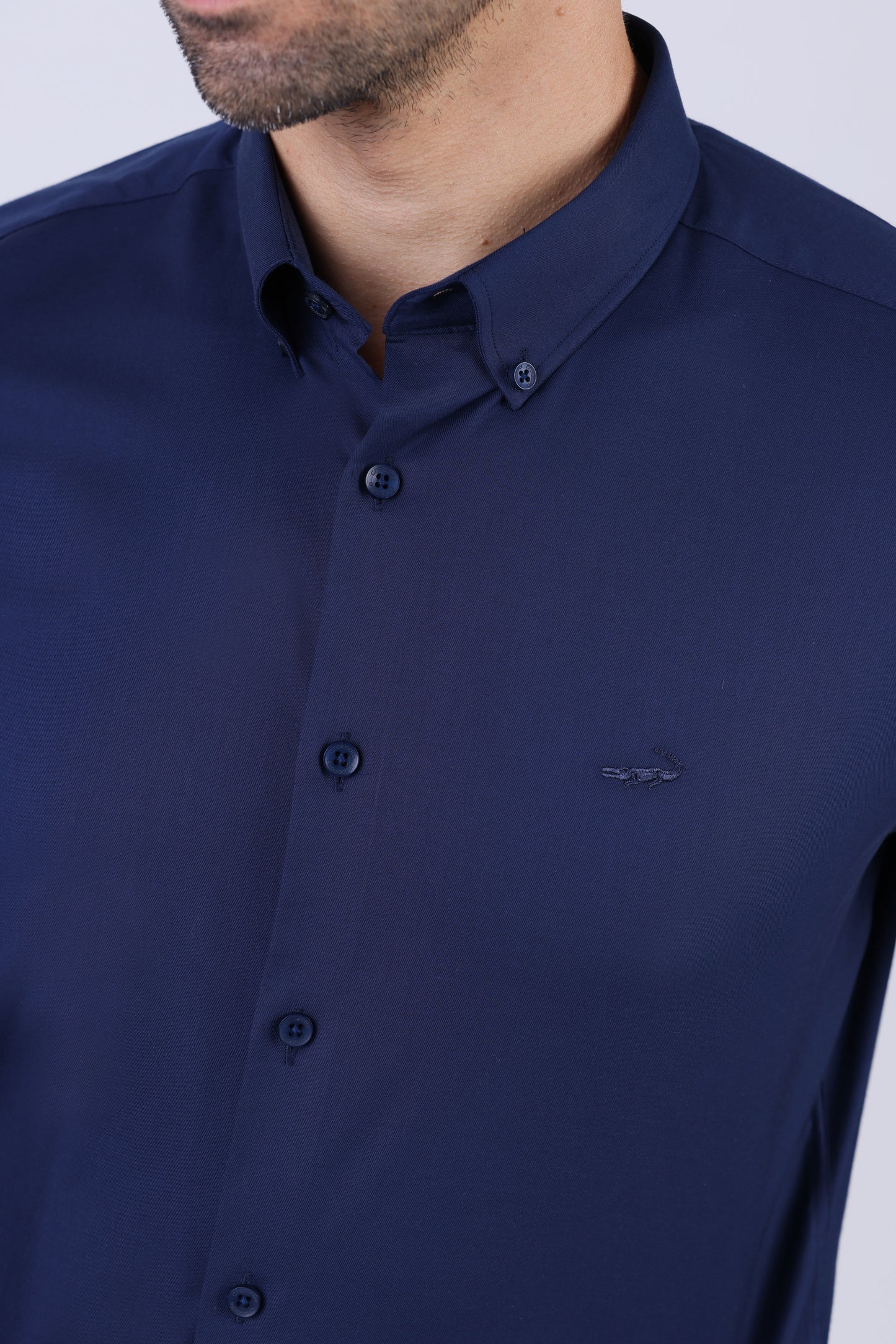 Crocodile Men Formal Slim Fit F/S Shirt - Navy