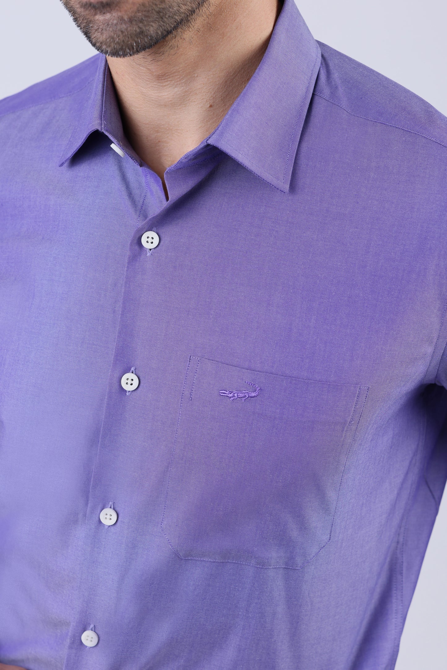 Crocodile Slim Fit Semi Casual Shirt - Purple