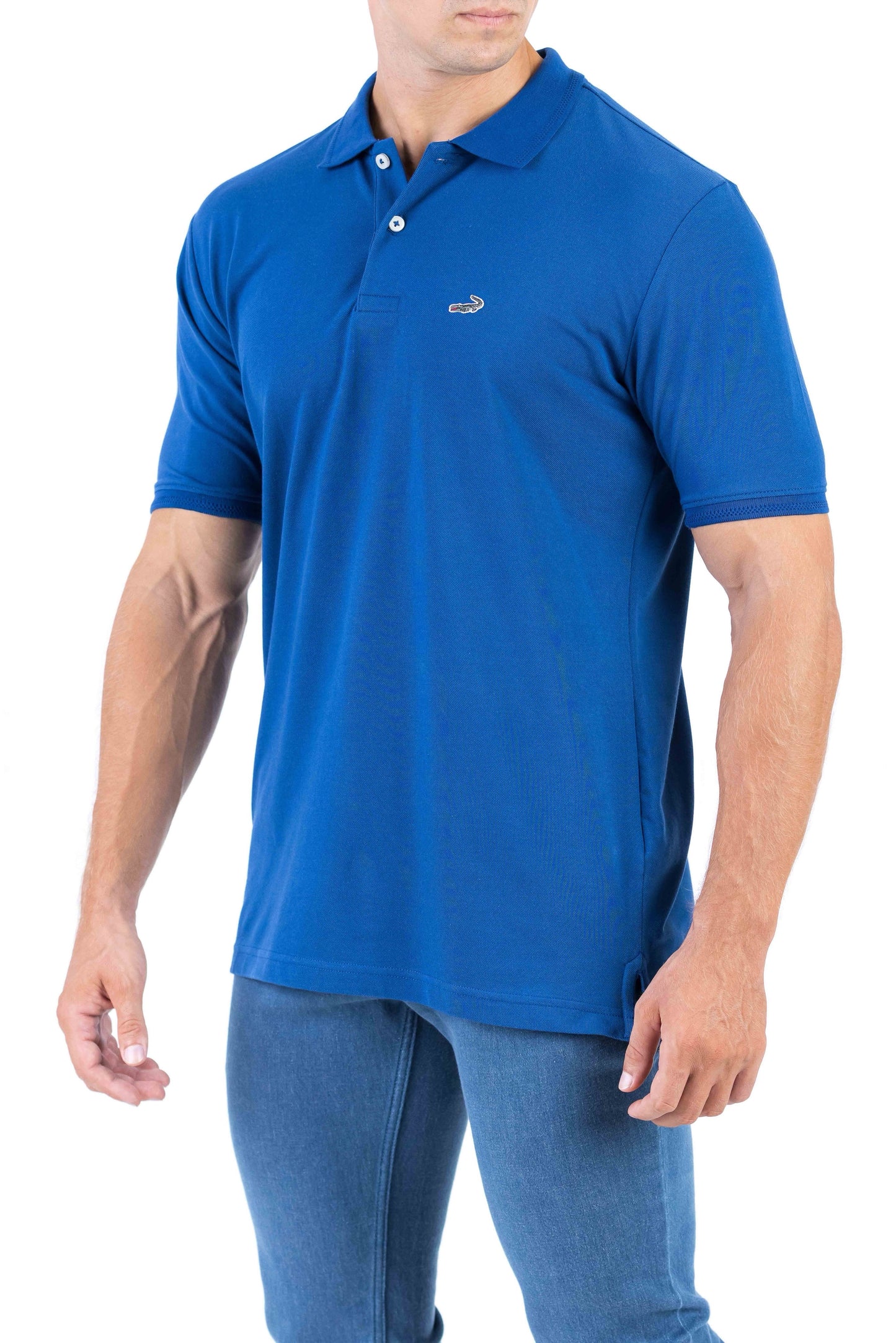 Crocodile Regular Fit Pima Polo - True Navy